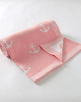 Soft Knit Anchor Blanket Swaddling & Receiving Blankets Storkke Pink 