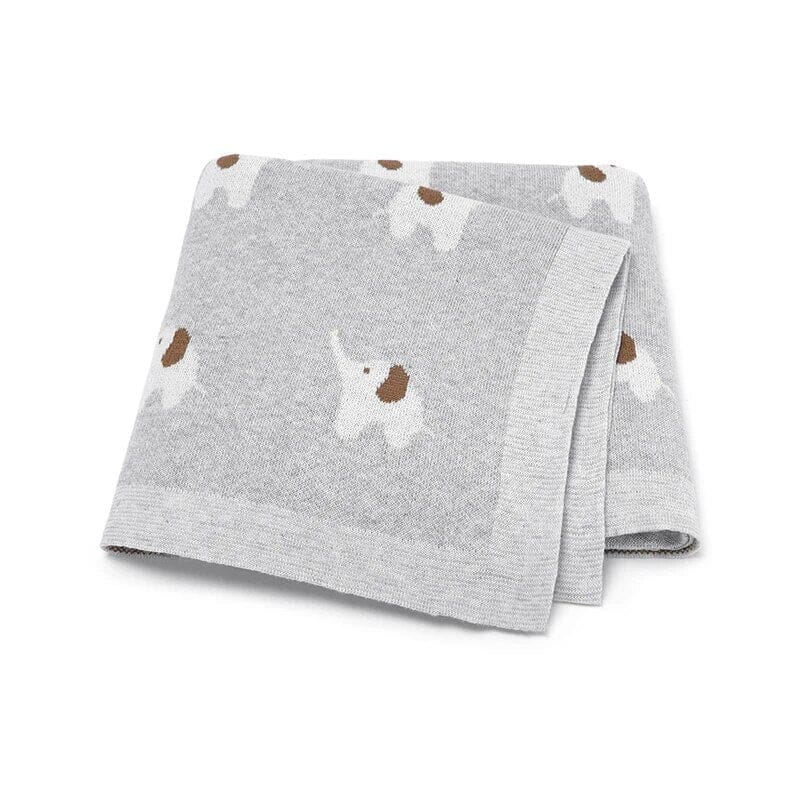 Soft Knit Elephant Blanket Swaddling &amp; Receiving Blankets Storkke 