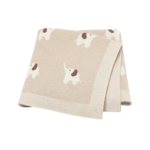 Soft Knit Elephant Blanket Swaddling &amp; Receiving Blankets Storkke Caramel 