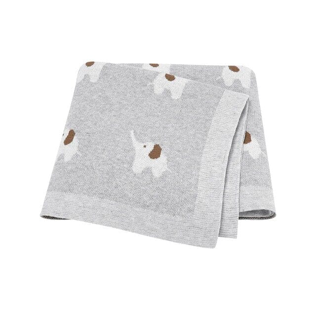 Soft Knit Elephant Blanket Swaddling & Receiving Blankets Storkke Grey 