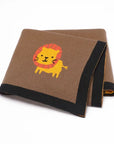 Soft Knit Lion Blanket Swaddling & Receiving Blankets Storkke Brown 