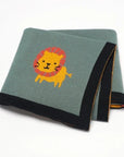 Soft Knit Lion Blanket Swaddling & Receiving Blankets Storkke Dark Green 