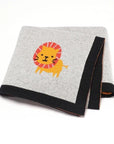 Soft Knit Lion Blanket Swaddling & Receiving Blankets Storkke Grey 