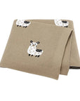 Soft Knit Llama Blanket Swaddling & Receiving Blankets Storkke Brown 