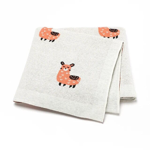 Soft Knit Llama Blanket Swaddling & Receiving Blankets Storkke Cream 
