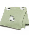 Soft Knit Llama Blanket Swaddling & Receiving Blankets Storkke Green 