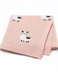 Soft Knit Llama Blanket Swaddling & Receiving Blankets Storkke Light Pink 