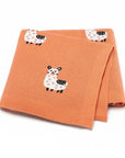 Soft Knit Llama Blanket Swaddling & Receiving Blankets Storkke Orange 