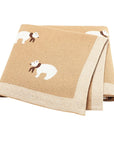 Soft Knit Polar Bear Blanket Swaddling & Receiving Blankets Baby Stork Caramel 