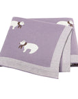 Soft Knit Polar Bear Blanket Swaddling & Receiving Blankets Baby Stork Lilac 