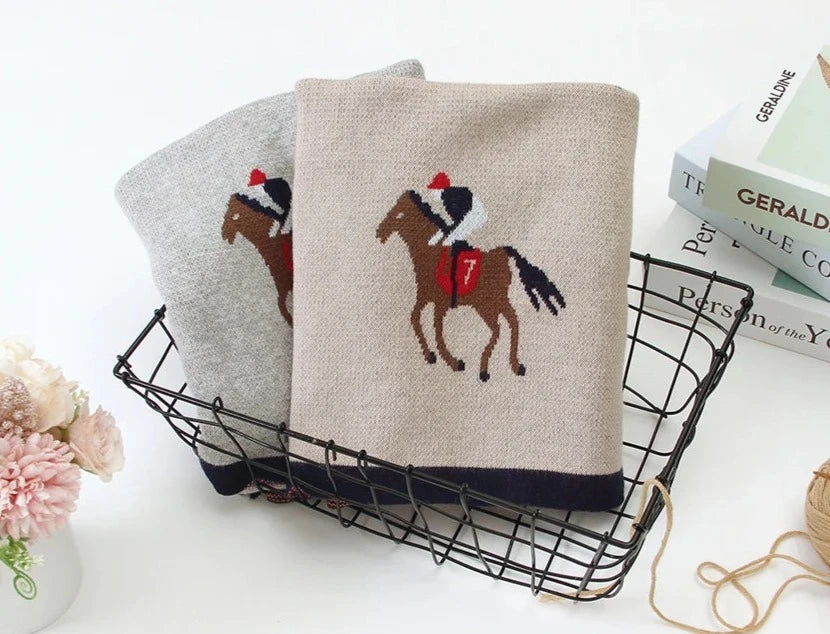 Soft Knit Polo Horse Blanket Swaddling & Receiving Blankets Storkke 