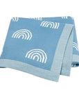 Soft Knit Rainbow Blanket Swaddling & Receiving Blankets Storkke Light Blue 