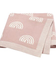 Soft Knit Rainbow Blanket Swaddling & Receiving Blankets Storkke Light Pink 