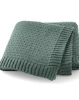 Super Soft Knitted Baby Blanket - Ideal for Swaddling and Stroller Cover Swaddling & Receiving Blankets Baby Stork Green 