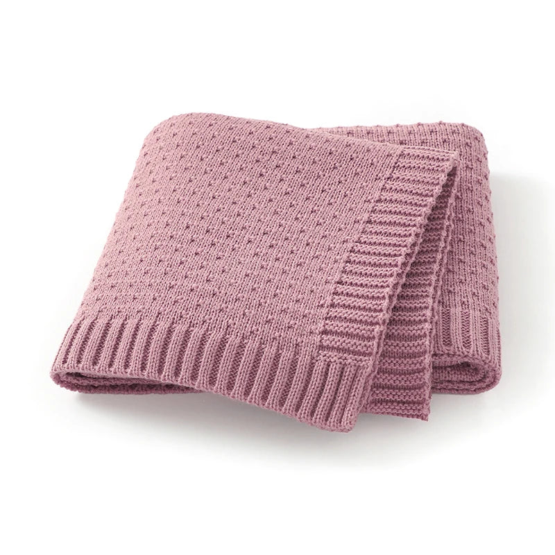 Super Soft Knitted Baby Blanket - Ideal for Swaddling and Stroller Cover Swaddling & Receiving Blankets Baby Stork Pink 