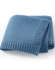 Super Soft Knitted Baby Blanket - Ideal for Swaddling and Stroller Cover Swaddling & Receiving Blankets Baby Stork Sea Blue 