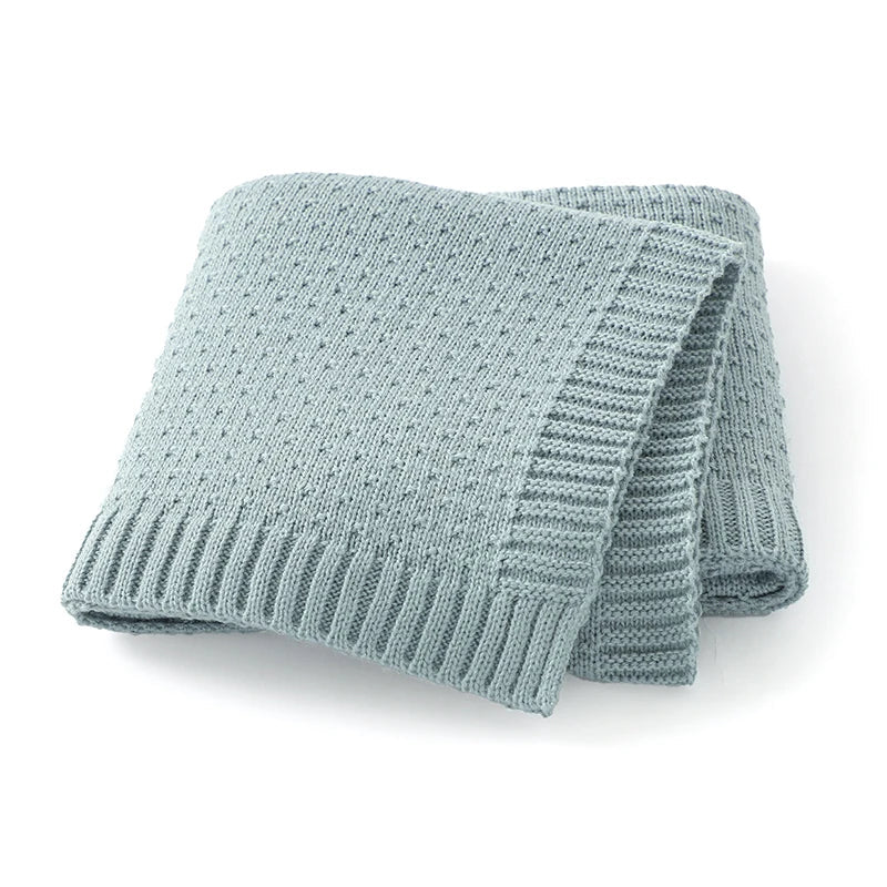 Super Soft Knitted Baby Blanket - Ideal for Swaddling and Stroller Cover Swaddling &amp; Receiving Blankets Baby Stork Stone 