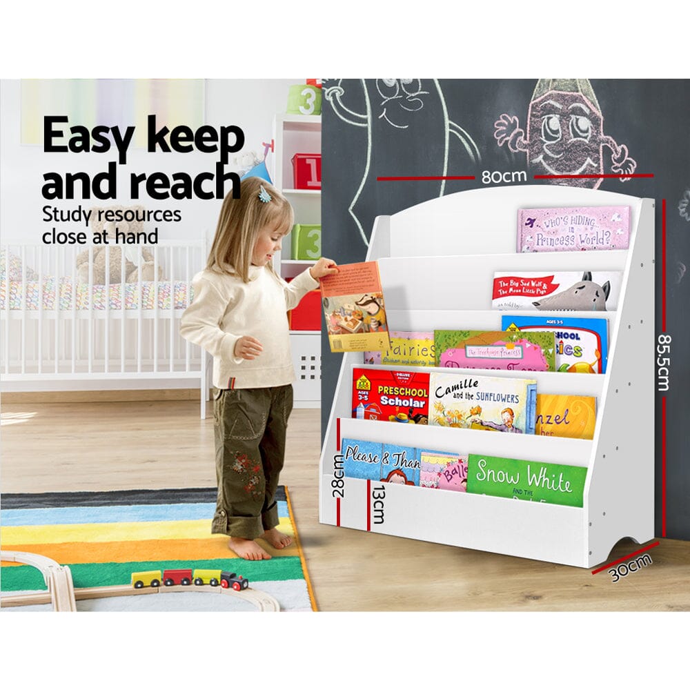 Tower of Tales: 5-Tier Kids’ Bookshelf for a World of Reading in Wood in White Baby & Kids > Kid's Furniture Keezi 