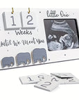 Ultrasound Countdown Photo Frame - Perfect Gift for Expecting Parents Baby Gift Sets Baby Stork White 