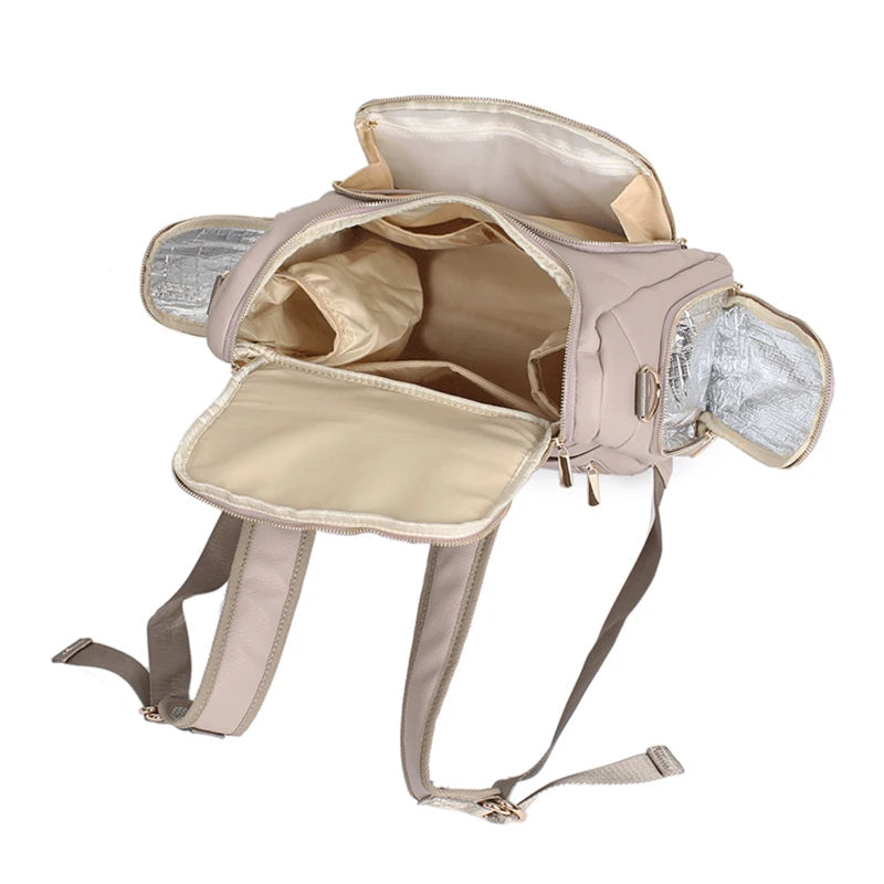 Vegan Leather Nappy Backpack - Compact and Stylish Baby Bag Diaper Wet Bags Baby Stork 