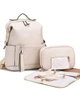 Vegan Leather Nappy Backpack: Style Meets Sustainability Diaper Wet Bags Baby Stork Beige 