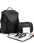 Vegan Leather Nappy Backpack: Style Meets Sustainability Diaper Wet Bags Baby Stork Black 