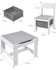 Versatile EKKIO Kids Table & Chairs Set with Chalkboard Top - Grey Baby & Kids > Kid's Furniture EKKIO 