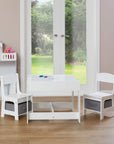 Versatile EKKIO Kids Table & Chairs Set with Chalkboard Top - Grey Baby & Kids > Kid's Furniture EKKIO 