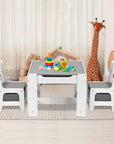 Versatile EKKIO Kids Table & Chairs Set with Chalkboard Top - Grey Baby & Kids > Kid's Furniture EKKIO 