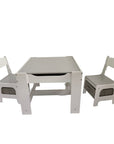 Versatile EKKIO Kids Table & Chairs Set with Chalkboard Top - Grey Baby & Kids > Kid's Furniture EKKIO 