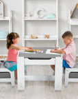 Versatile EKKIO Kids Table & Chairs Set with Chalkboard Top - Grey Baby & Kids > Kid's Furniture EKKIO 