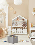 Whimsical House & Fence-Style Kids Storage: Bookcase and Toy Chest on Wheels Baby & Kids > Kid's Furniture Baby Stork 