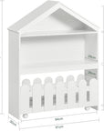 Whimsical House & Fence-Style Kids Storage: Bookcase and Toy Chest on Wheels Baby & Kids > Kid's Furniture Baby Stork 