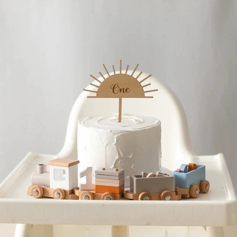 Wooden Birthday Train Baby Toys & Activity Equipment Storkke 