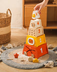 Wooden Montessori Rocket Stacking and Nesting Toy - Educational Building Blocks for Toddlers Baby Toys & Activity Equipment Baby Stork 