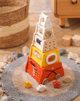 Wooden Montessori Rocket Stacking and Nesting Toy - Educational Building Blocks for Toddlers Baby Toys & Activity Equipment Baby Stork 